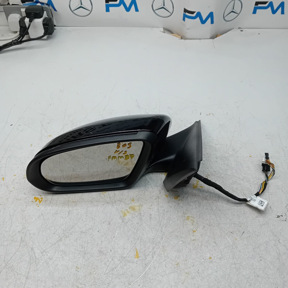 MERCEDES C-CLASS  W205 PASSENGER SIDE WING MIRROR A2058104702 BLACK PL FMM37