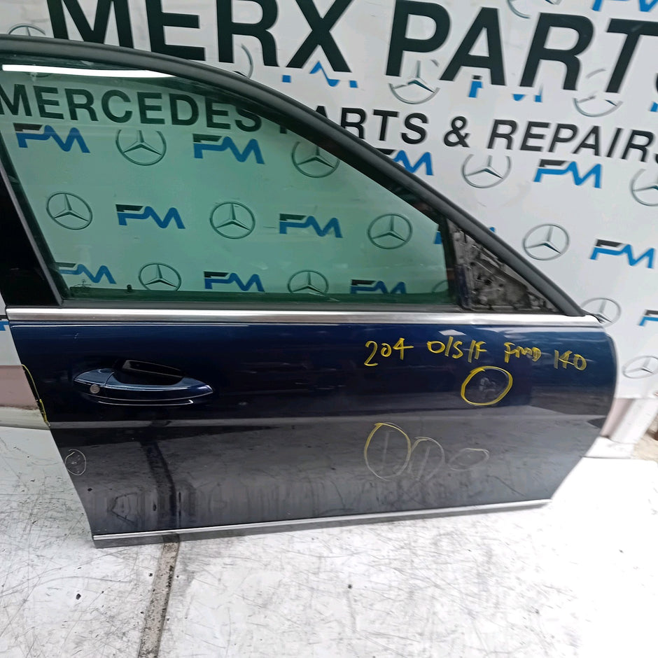 MERCEDES BENZ C-CLASS W204 DRIVER SIDE FRONT DOOR O/S/F BLUE COMPLETE FMD140