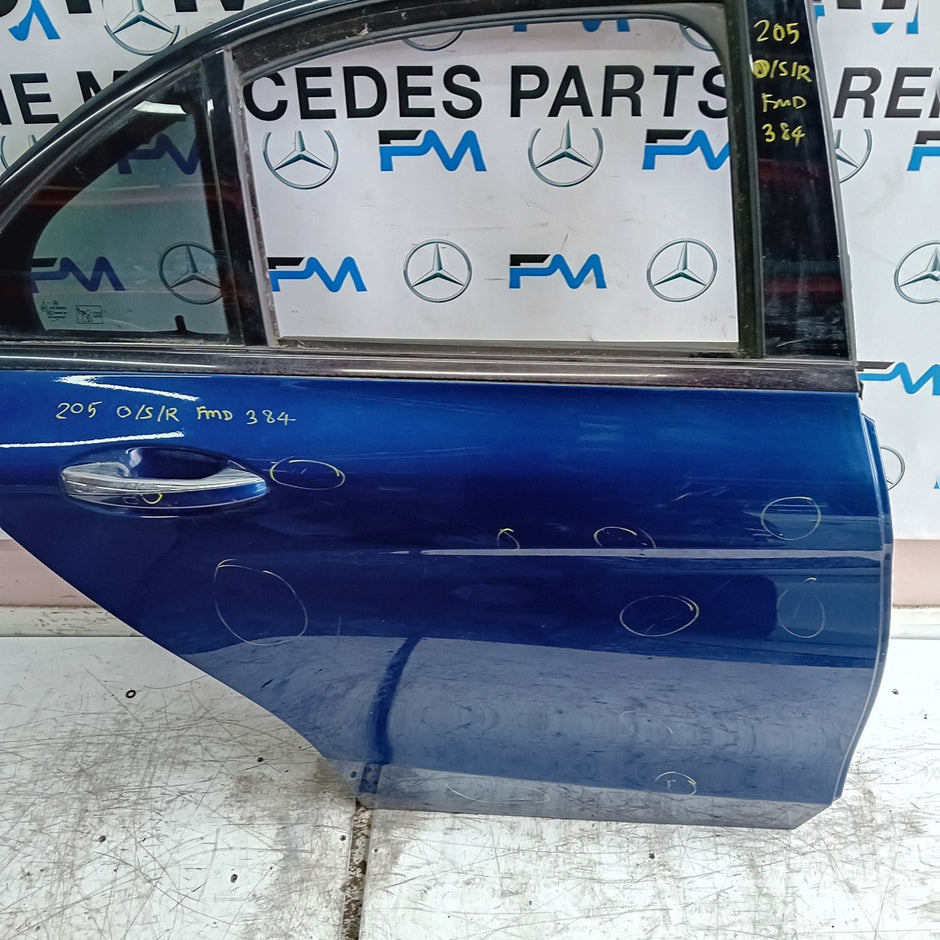MERCEDES C-CLASS W205 DRIVER REAR DOOR NSR 2014 ON BLUE COMPLETE FMD384