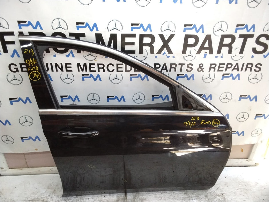 MERCEDES E-CLASS W213 DRIVER  FRONT DOOR OSF BLACK 2017-2023 COMPLETE FMD314