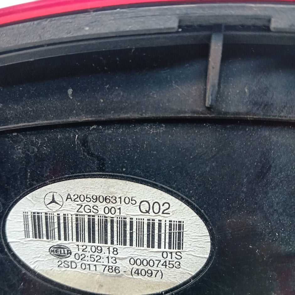 MERCEDES C-CLASS W205 COUPE 2018 REAR PASSENGER N/S TAIL LIGHT A2059063105 FMT38