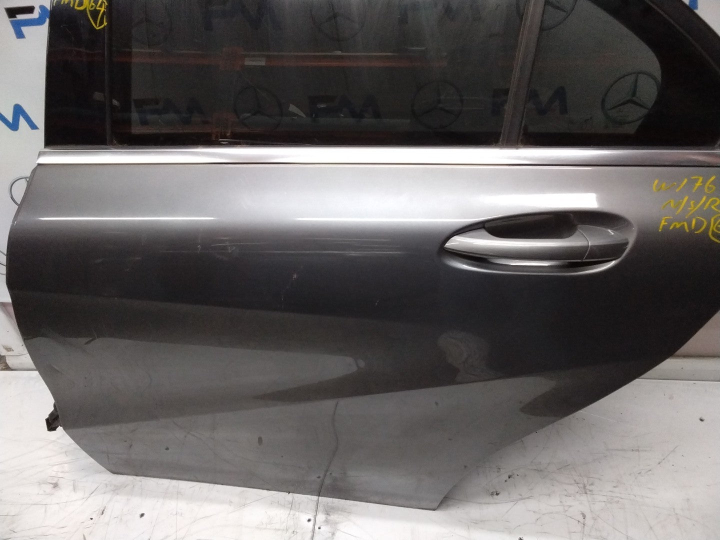 MERCEDES BENZ A-CLASS W176 PASSENGER SIDE REAR DOOR N/S/R COMPLETE BLACK FMD64