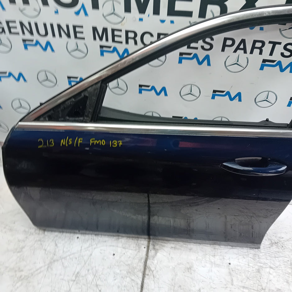 MERCEDES E-CLASS W213 PASSENGER SIDE FRONT DOOR N/S/F BLUE COMPLETE FMD137