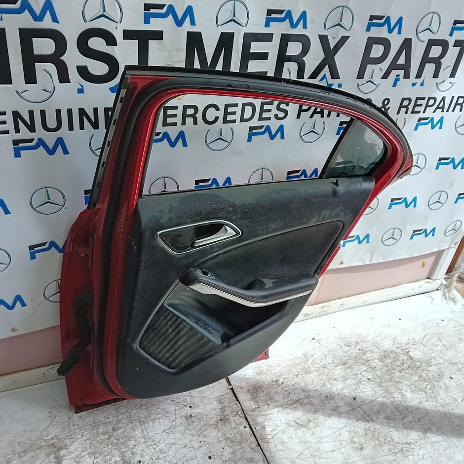 MERCEDES BENZ  A-CLASS W176 DRIVER REAR DOOR OSR RED 2012-18 COMPLETE FMD257