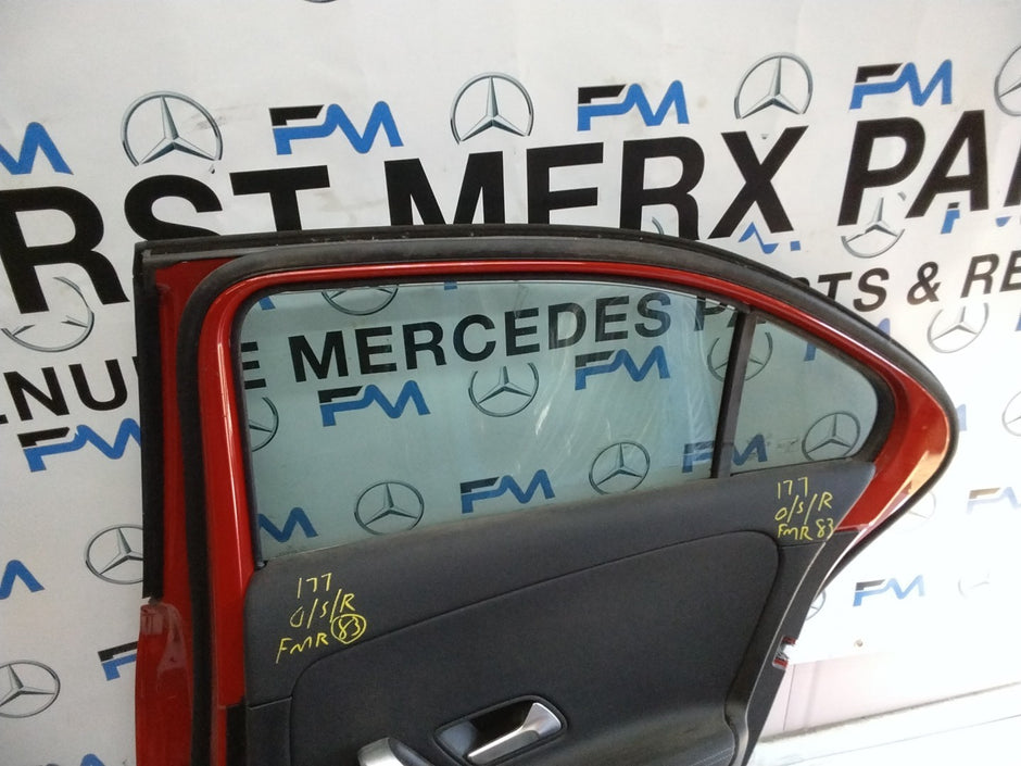 MERCEDES BENZ A-CLASS W177 DRIVER SIDE REAR DOOR O/S/R COMPLETE RED FMD83