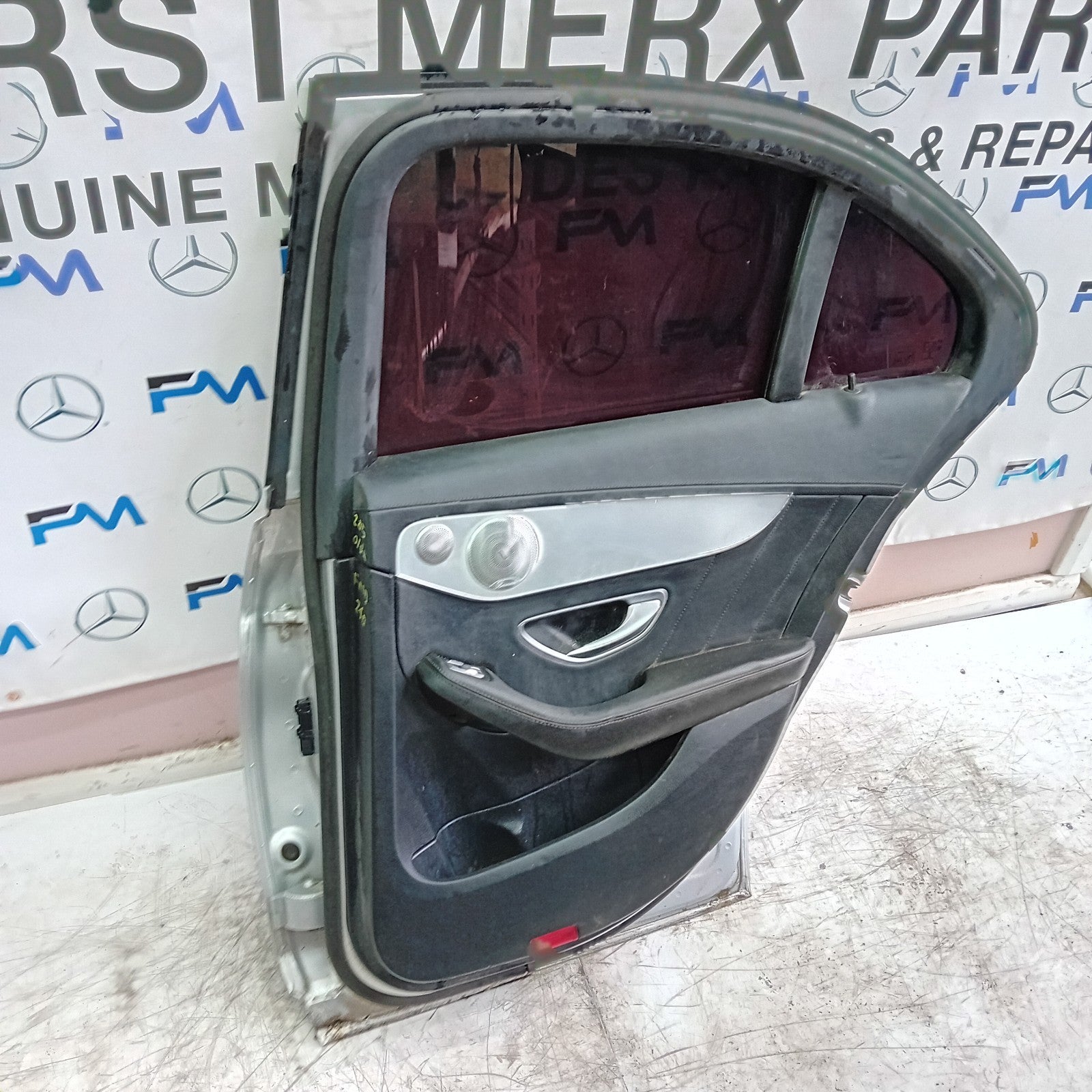 MERCEDES C-CLASS W205 SALOON DRIVER REAR DOOR OSR SILVER 2014 ON COMPLETE FMD240