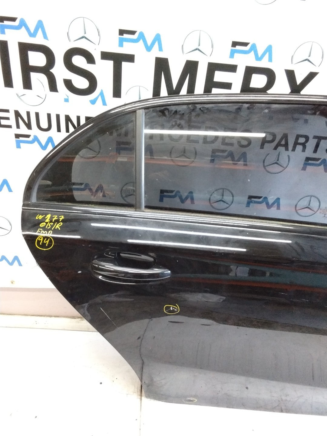 MERCEDES BENZ  A-CLASS W177 DRIVER SIDE REAR DOOR O/S/R COMPLETE BLACK FMD94
