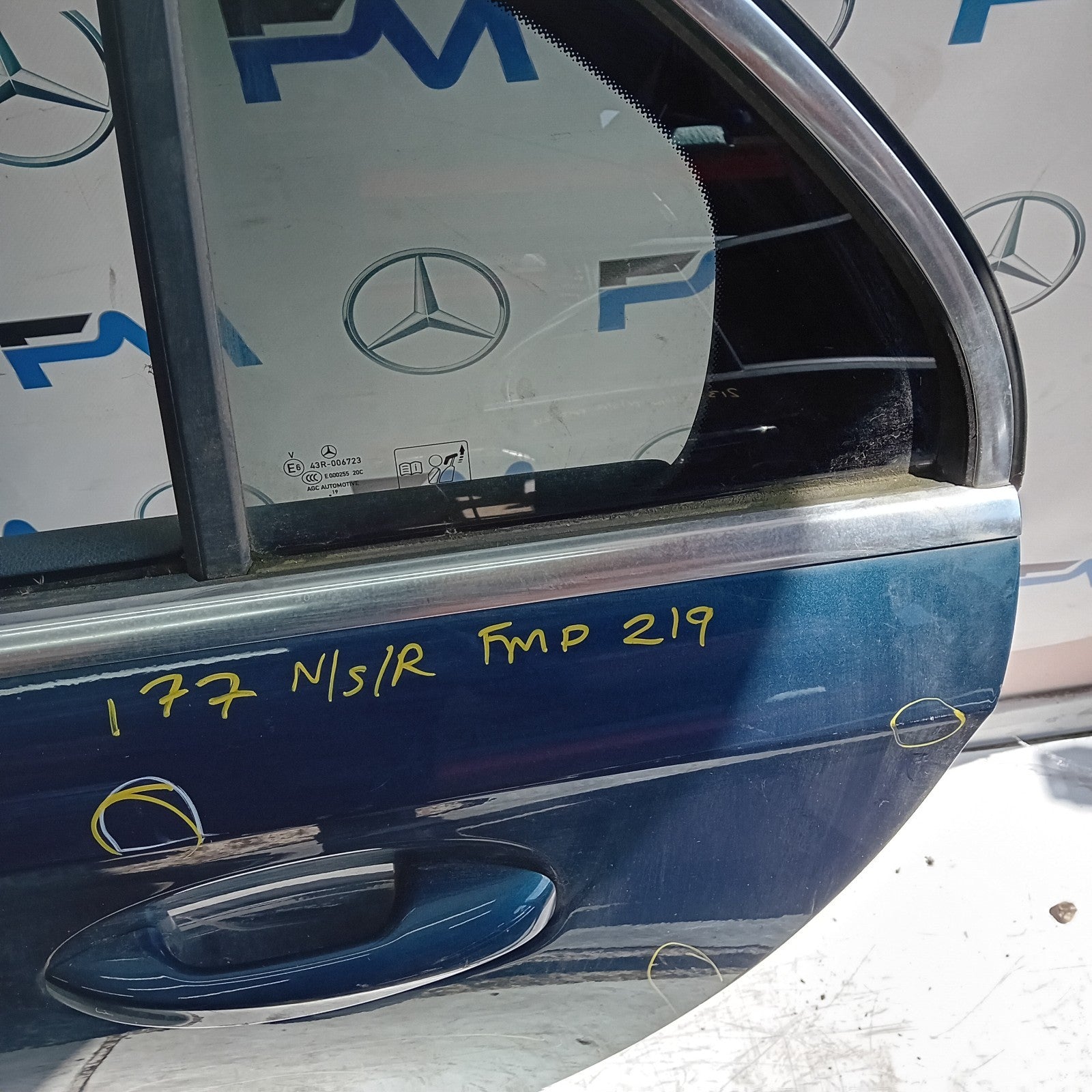 MERCEDES A-CLASS W177 SLN PASSENGER REAR DOOR NSR BLUE 2016 ON COMPLETE FMD219