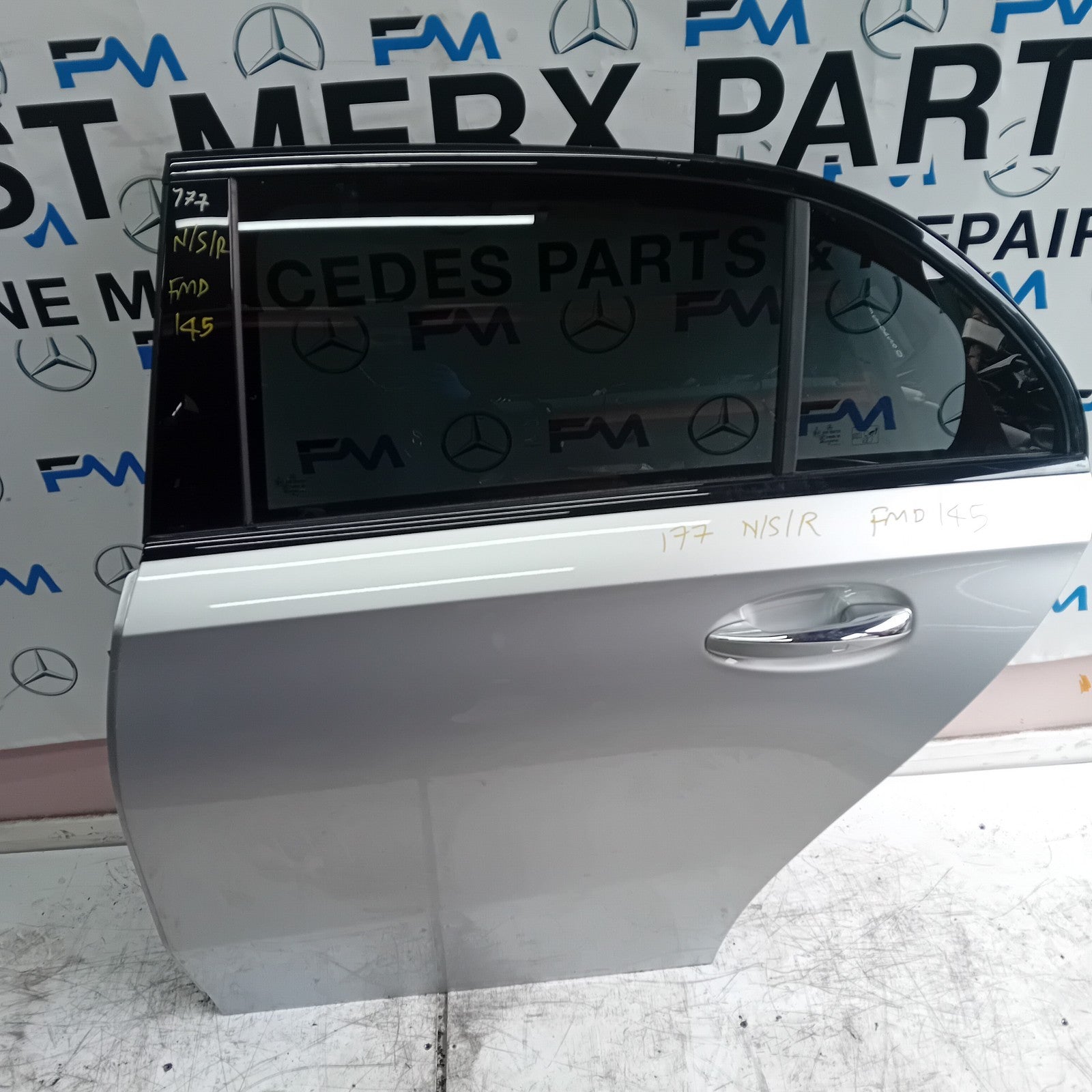 MERCEDES BENZ A-CLASS W177 PASSENGER SIDE REAR DOOR N/S/R SILVER  FMD145