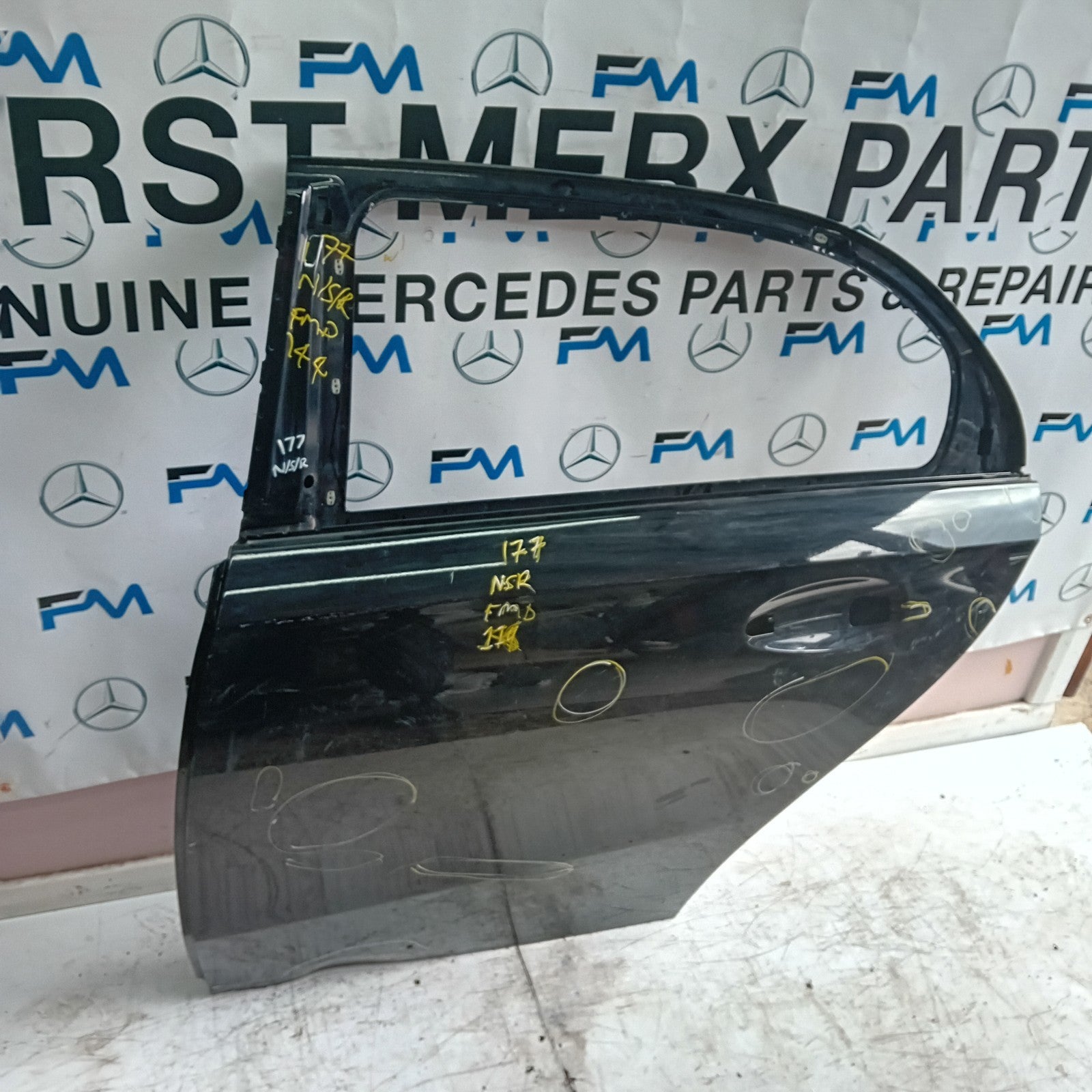 MERCEDES BENZ A-CLASS W177 PASSENGER SIDE REAR DOOR N/S/R BLACK  FMD144