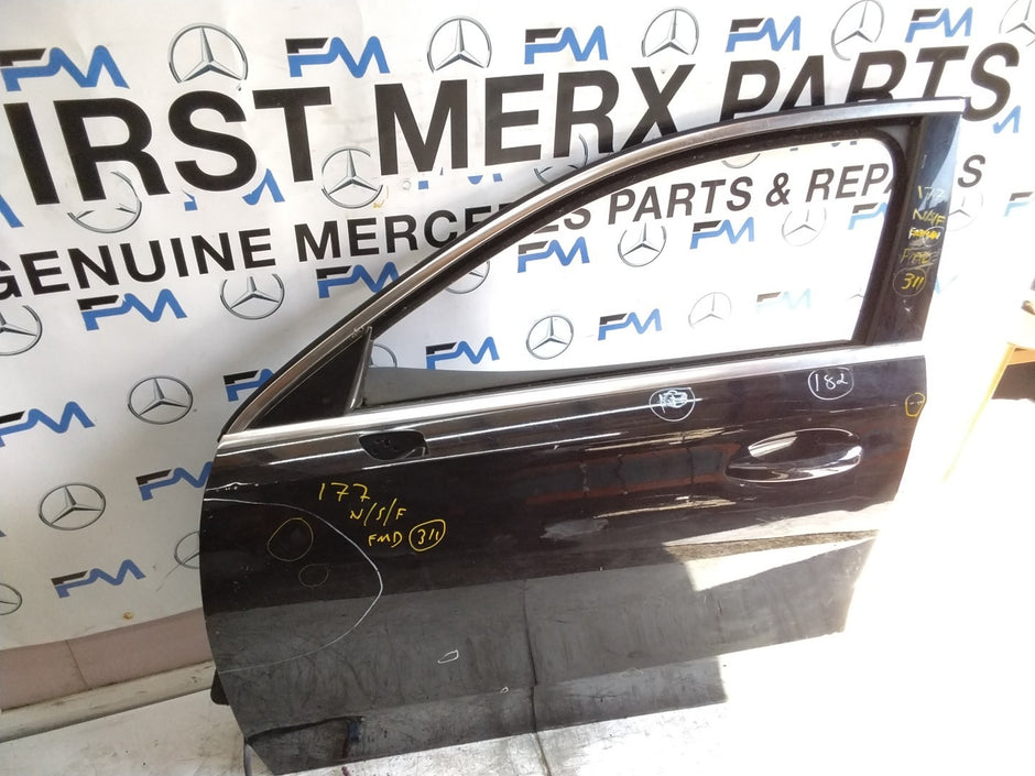 MERCEDES A-CLASS W177  PASSENGER FRONT DOOR NSF BLACK 2018-2023 COMPLETE FMD311