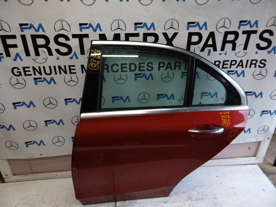 MERCEDES BENZ  C-CLASS W205 PASSENGER SIDE REAR DOOR N/S/R COMPLETE RED FMD97