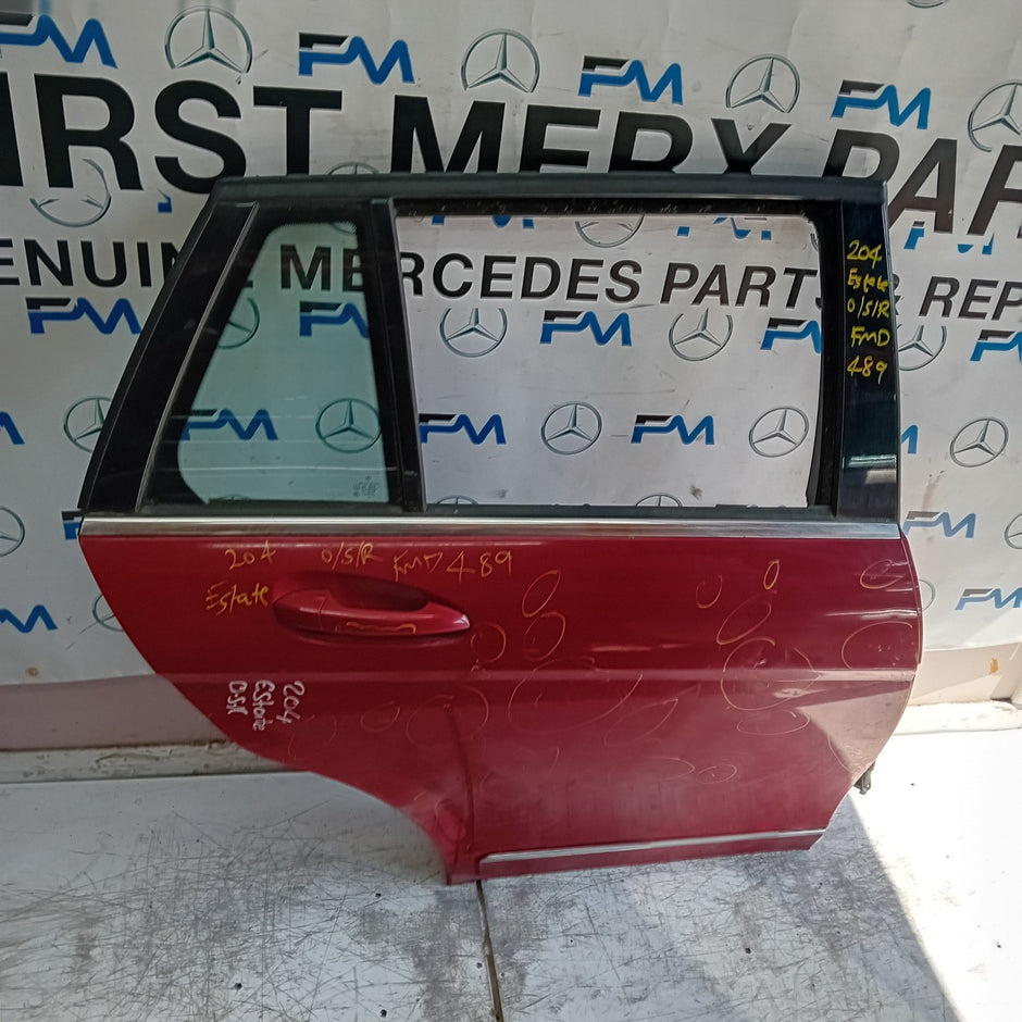 MERCEDES BENZ C-CLASS W204 EST DRIVER REAR DOOR OSR 2011 RED  FMD489