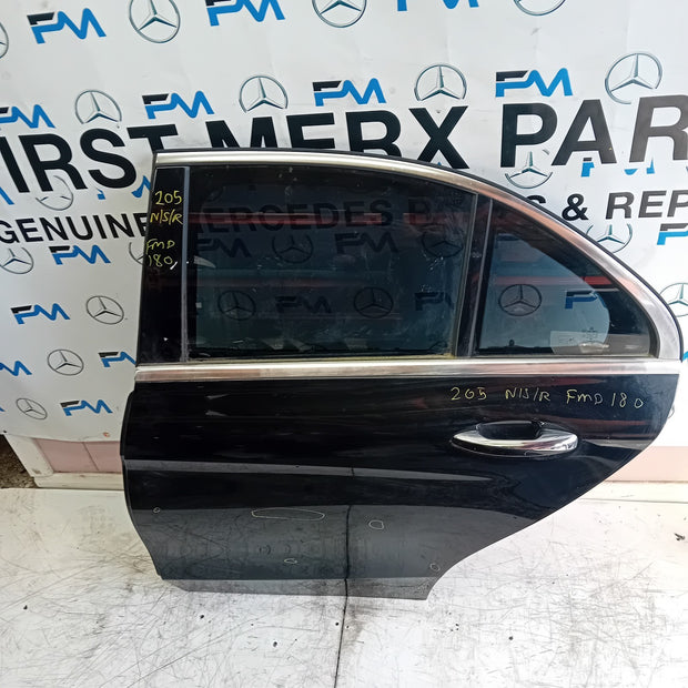 MERDEDES C- CLASS W205 PASSENGER SIDE REAR DOOR NSR BLAC 2014 ON COMPLETE FMD180