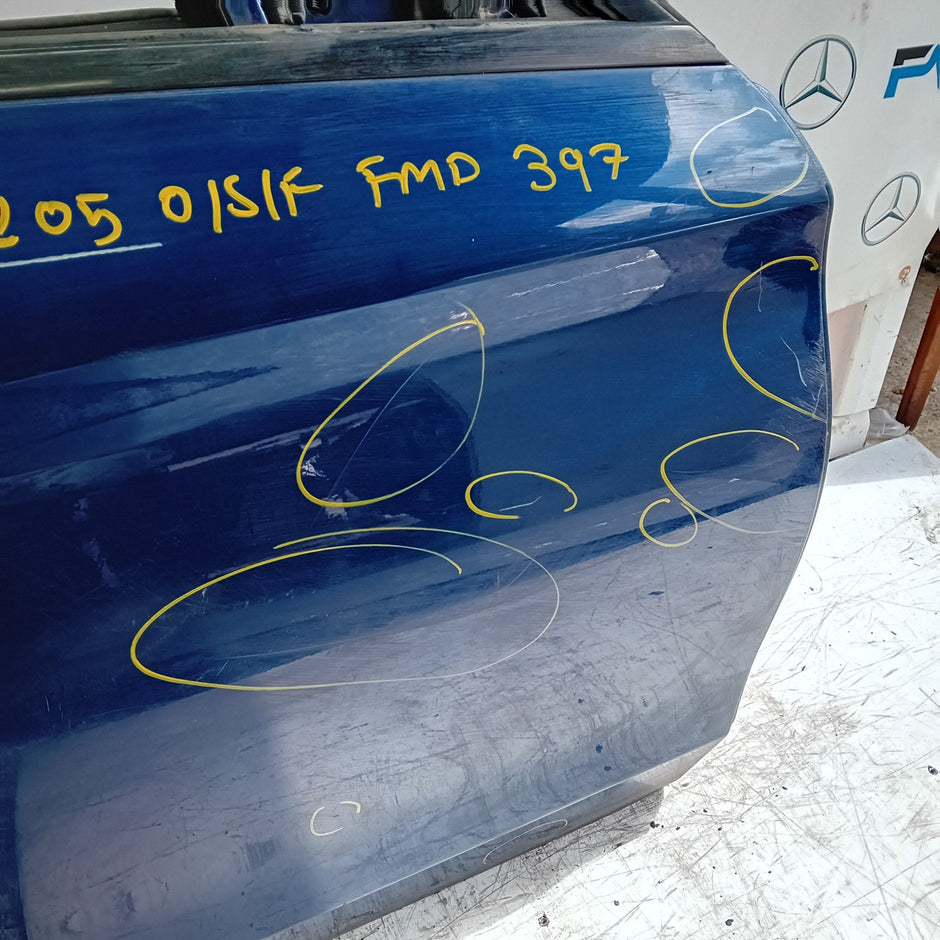 MEECEDS C-CLASS W205 DRIVER FRONT DOOR OSF BLUE 2014 ON COMPLETE FMD397