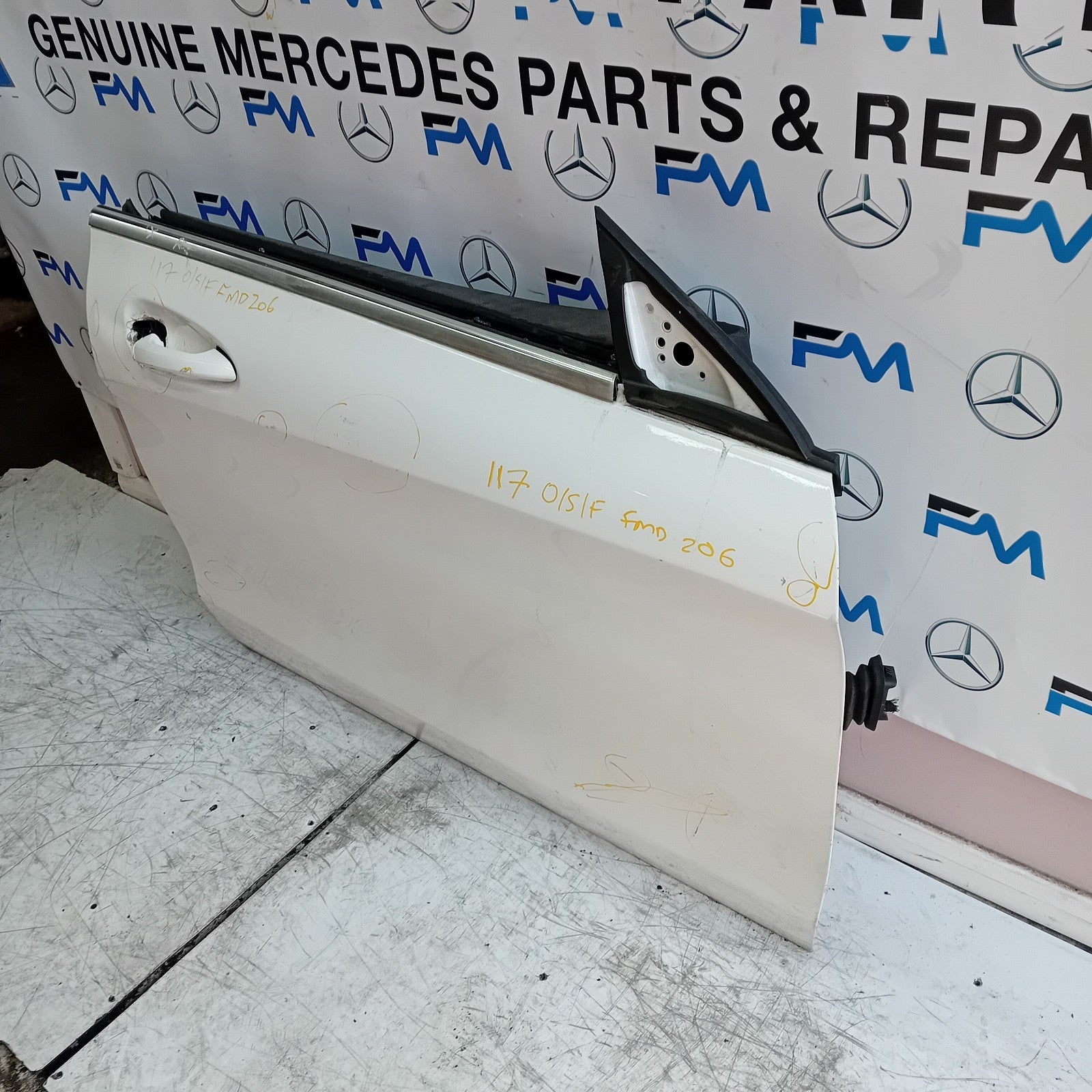 MERCEDES BENZ CLA W117 COUPE DRIVER FRONT DOOR OSF WHITE 2013- 2019 FMD206
