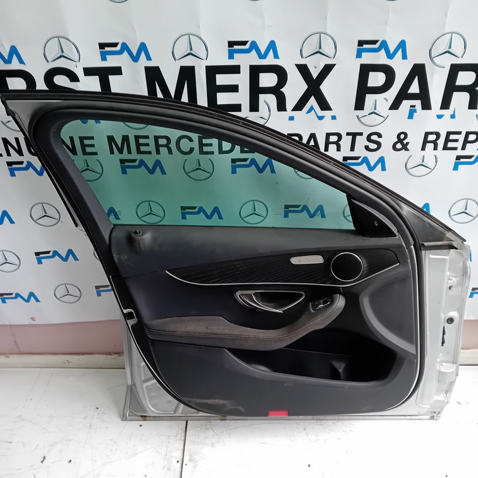 MERCEDES BENZ C-CLASS W205 PASSENGER SIDE FRONT DOOR N/S/F COMPLETE SILVER FMD45