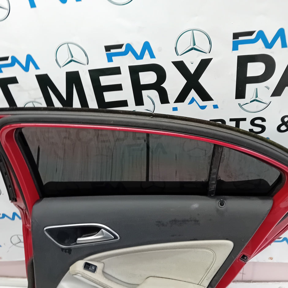 MERCEDES BENZ  A-CLASS W176 DRIVER SIDE REAR DOOR O/S/R RED COMPLETE FMD136