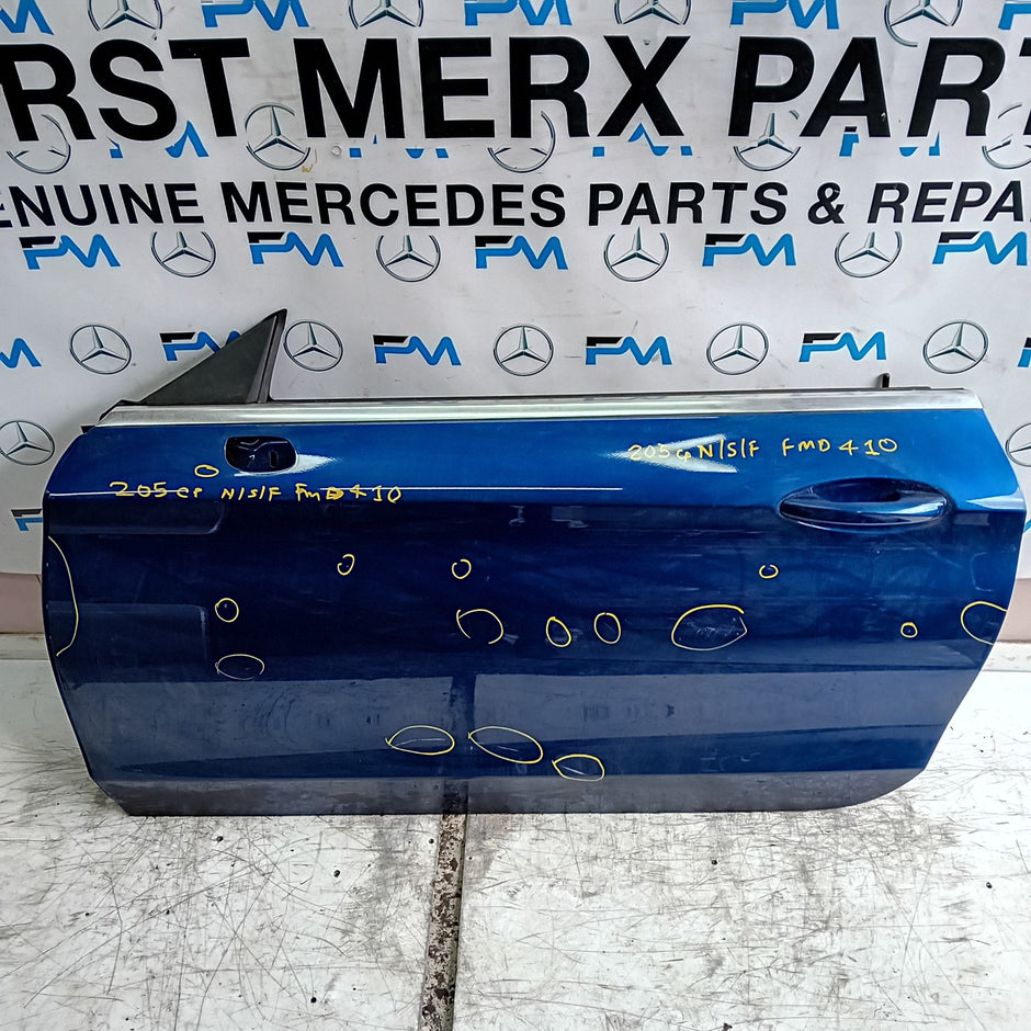 MERCEDES C-CLASS W205 CP PASSENGER FRONT DOOR NSF 2016 ON BLUE FMD410