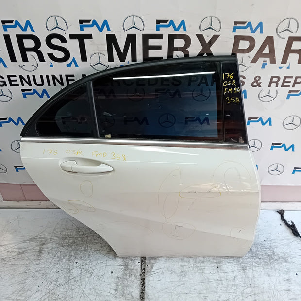 MERCEDES A-CLASS W176 DRIVER REAR DOOR OSR 2012-18 WHITE COMPLETE FMD358