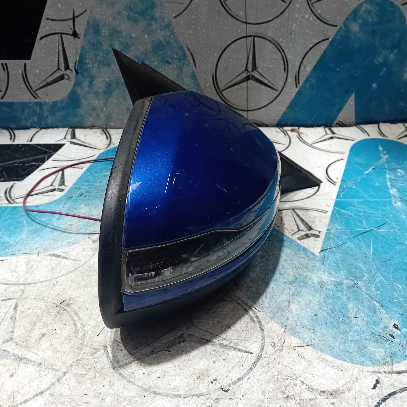 2007/2015 MERCEDES BENZ W205 C CLASS WING MIRROR FOLDING RIGHT SIDE BLUE