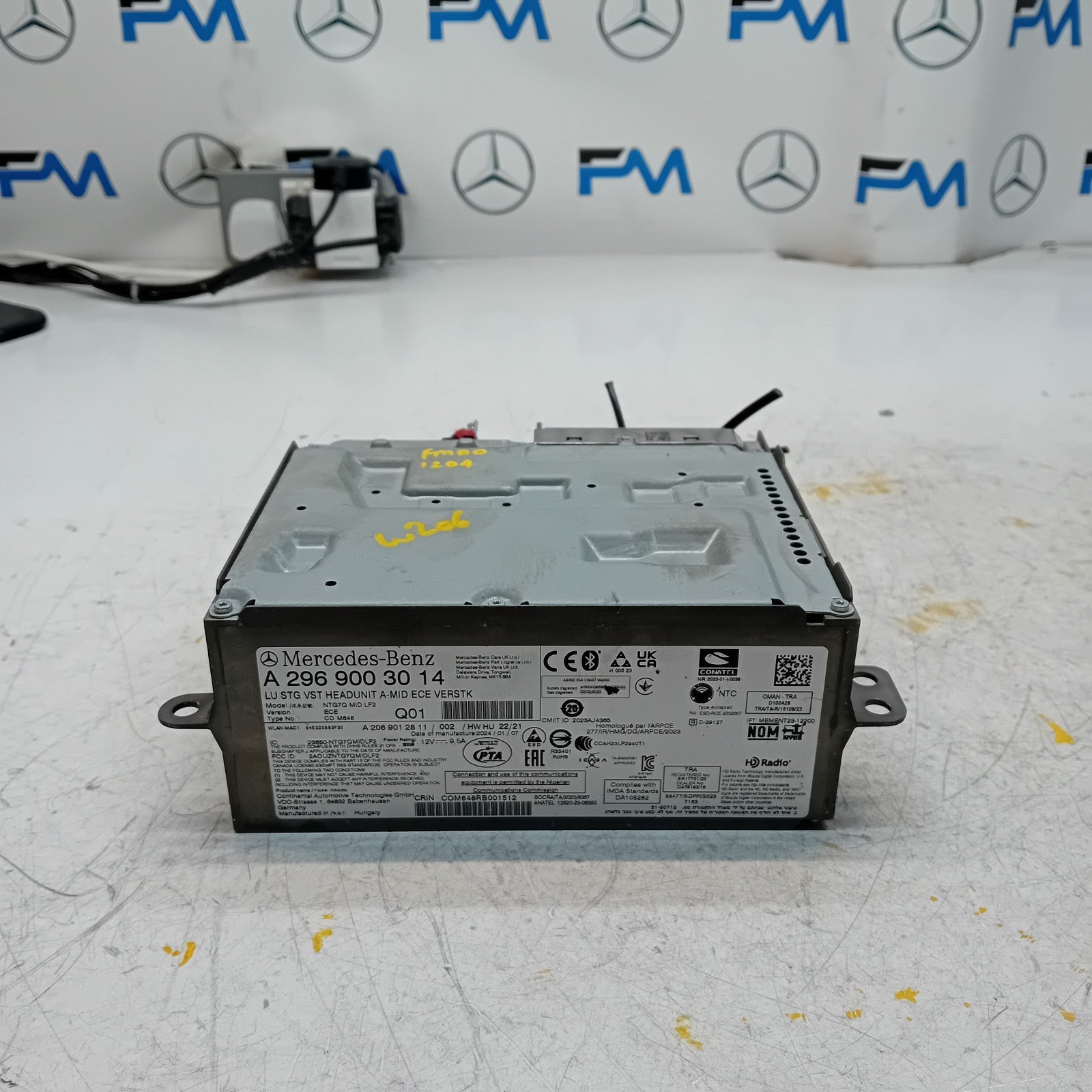 MERCEDES BENZ C CLASS W206 HEAD UNIT A MID ECE VERSTK A2969003014 FM001204