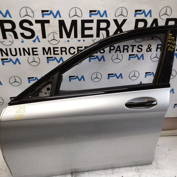 MERCEDES C-CLASS W205 PASSENGER SIDE FRONT DOOR N/S/F COMPLETE SILVER FMD105