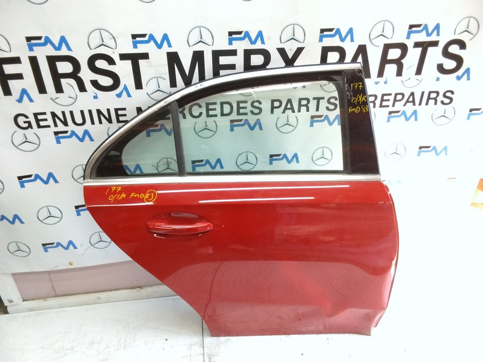 MERCEDES BENZ A-CLASS W177 DRIVER SIDE REAR DOOR O/S/R COMPLETE RED FMD83