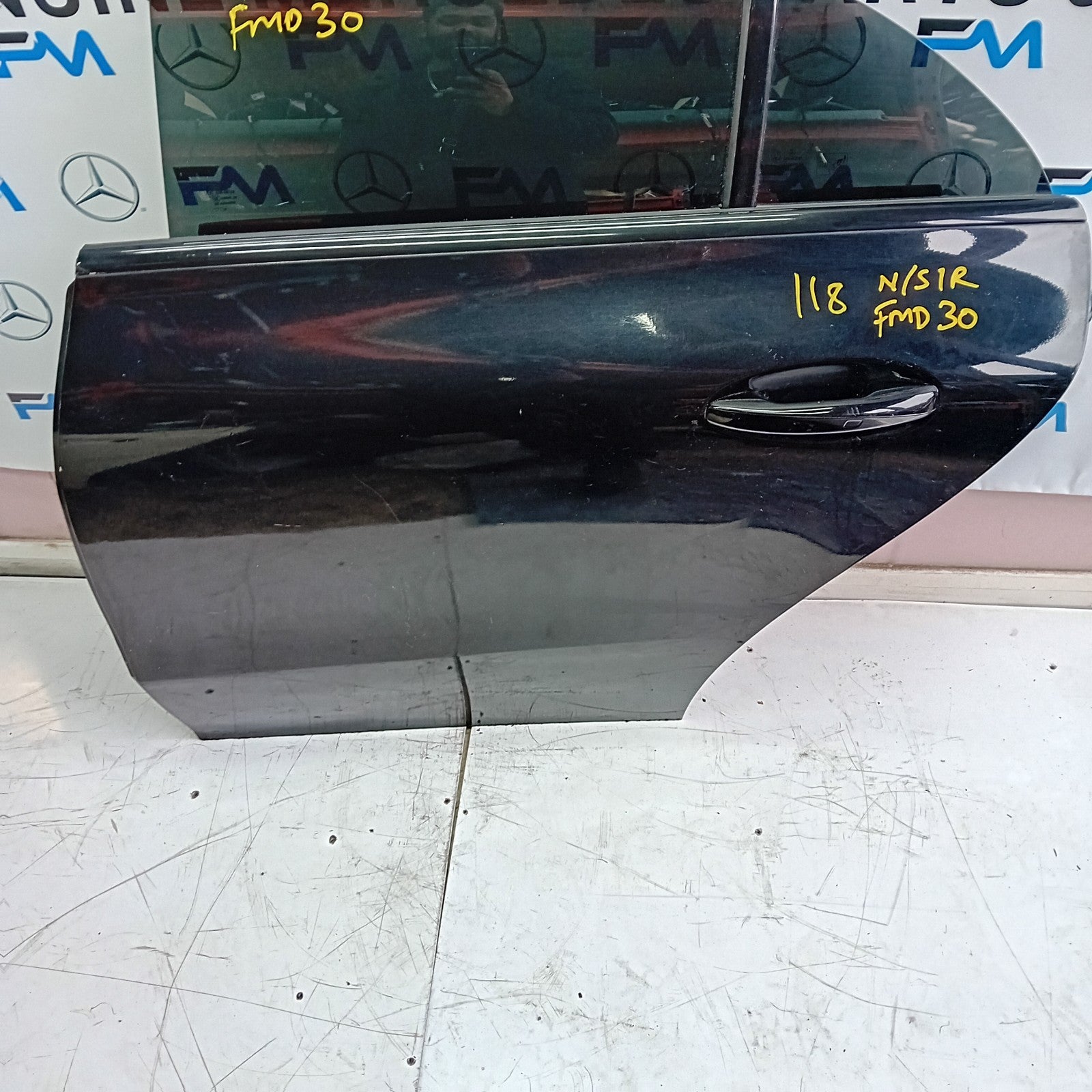 MERCEDES BENZ CLS W118 PASSENGER SIDE REAR DOOR N/S/R COMPLETE BLACK FMD30