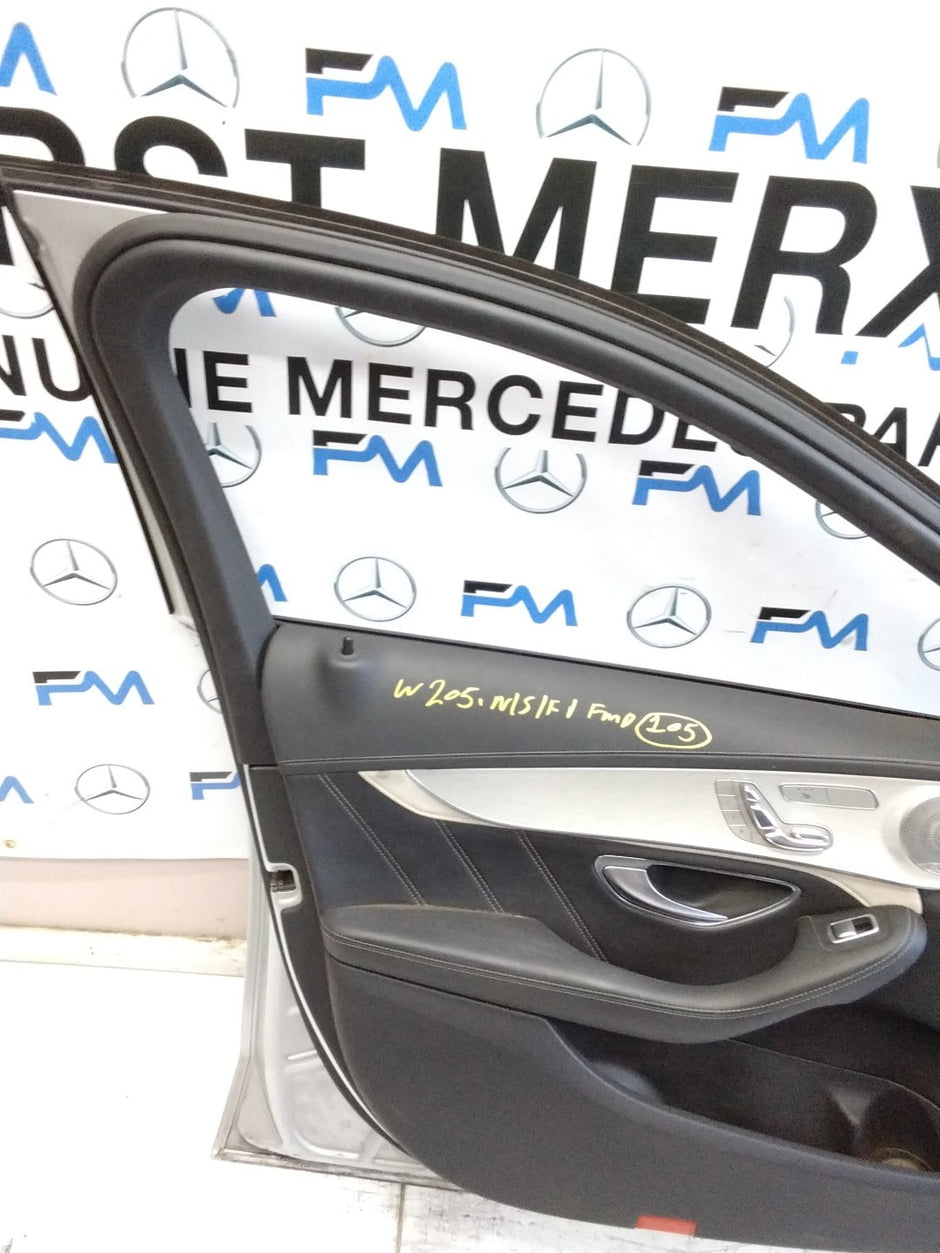 MERCEDES C-CLASS W205 PASSENGER SIDE FRONT DOOR N/S/F COMPLETE SILVER FMD105