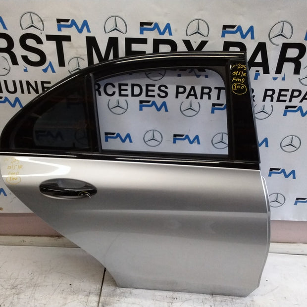 MERCEDES BENZ  C-CLASS W205 DRIVER SIDE REAR DOOR O/S/R COMPLETE SILVER FMD100