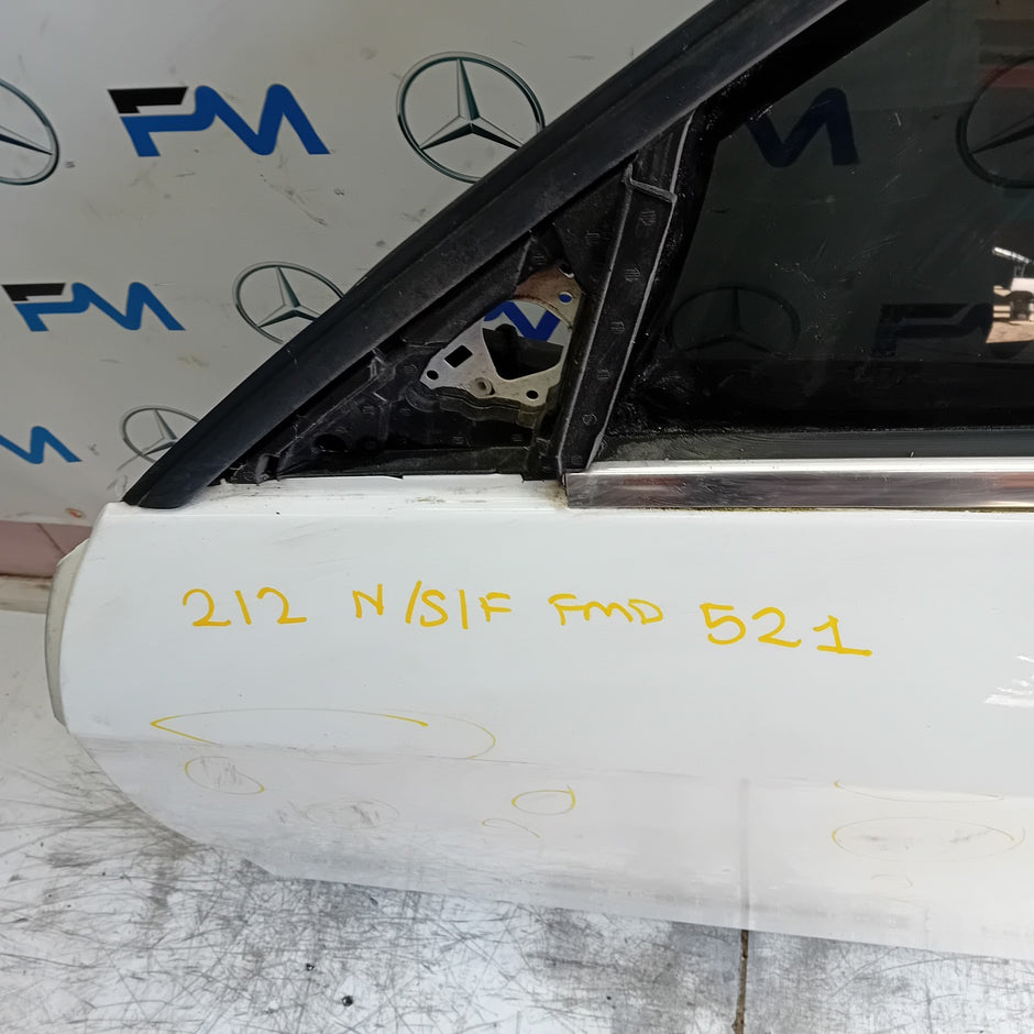 MERCEDES E-CLASS W212 PASSENGER FRONT DOOR NSF 2015 COMPLETE WHITE FMD521