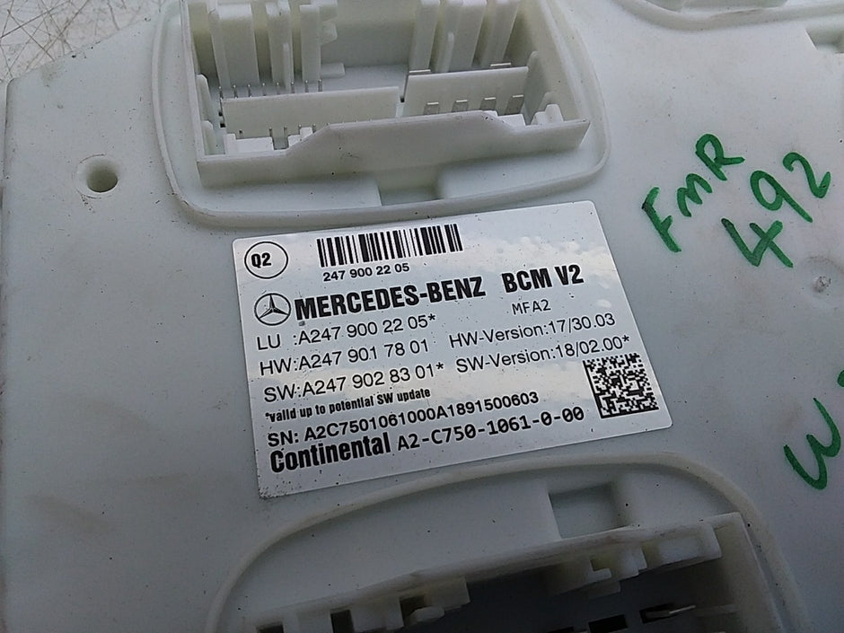 MERCEDES BENZ  B-CLASS W247  BODY CONTROL UNIT ECU A2479002205 FMR492
