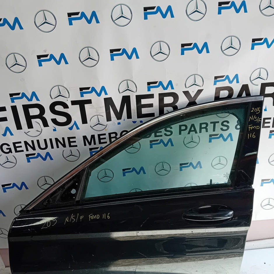 MERCEDES BENZ C-CLASS W205 PASSENGER SIDE FRONT DOOR N/S/F BLACK FMD116