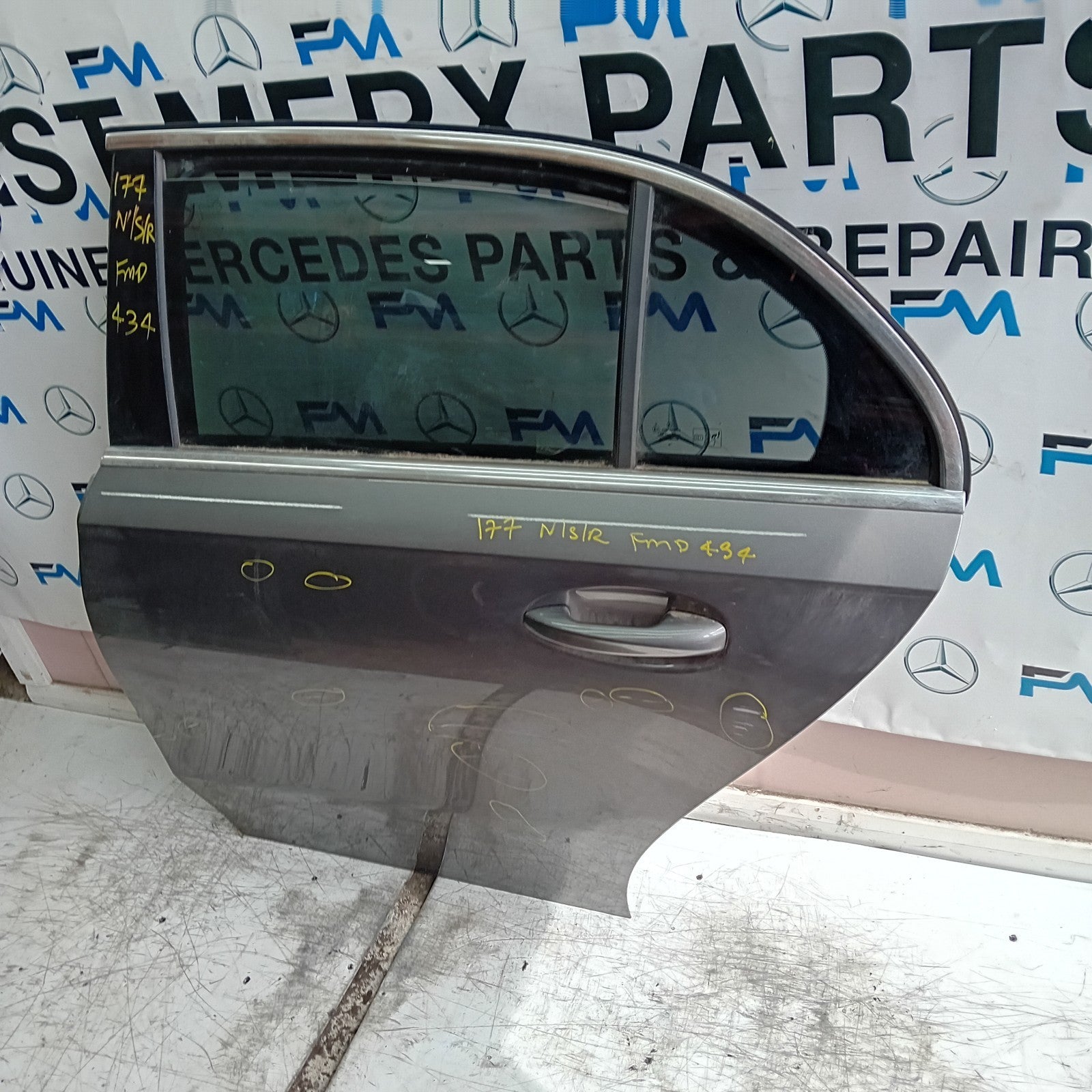 MERCEDES A-CLASS W177 PASSENGER REAR DOOR NSR GREY 2018 ON COMPLETE FMD434
