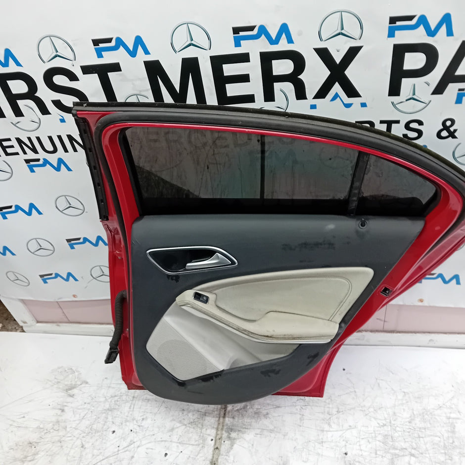 MERCEDES BENZ  A-CLASS W176 DRIVER SIDE REAR DOOR O/S/R RED COMPLETE FMD136