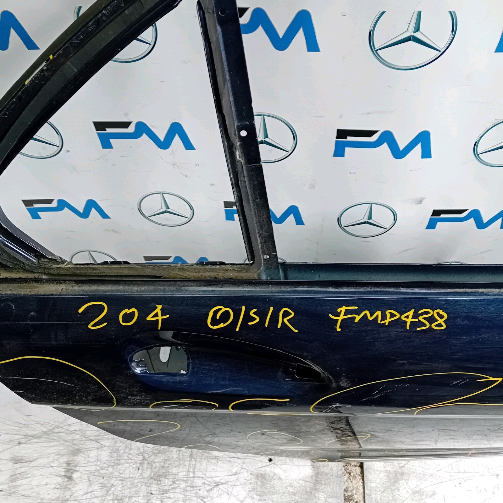 MERCEDES C-CLASS W204 SLN DRIVER REAR DOOR OSR BLUE 2009-2014 FMD438