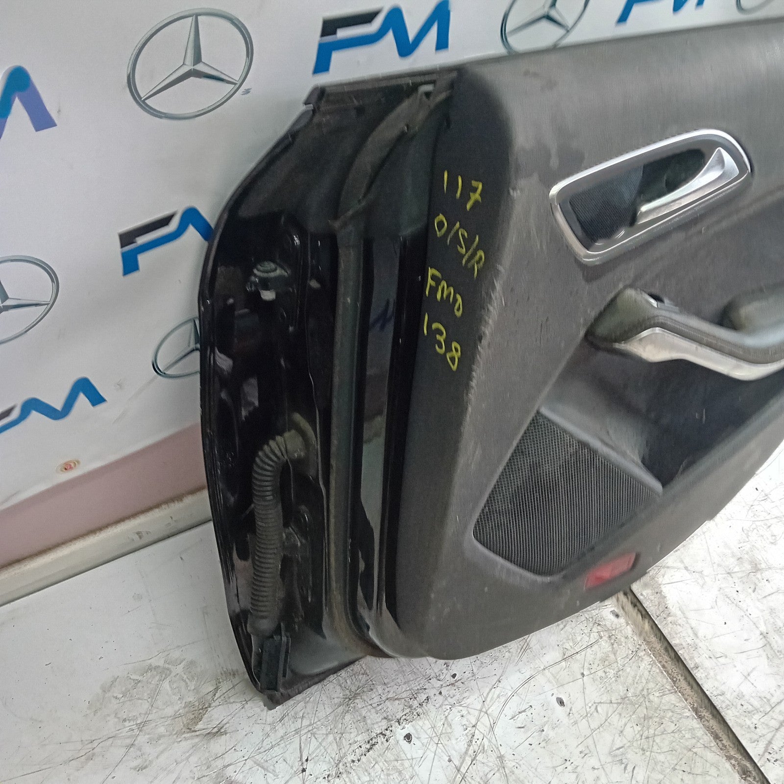 MERCEDES BENZ CLA W117 DRIVER SIDE REAR DOOR O/S/R BLACK COMPLETE FMD138