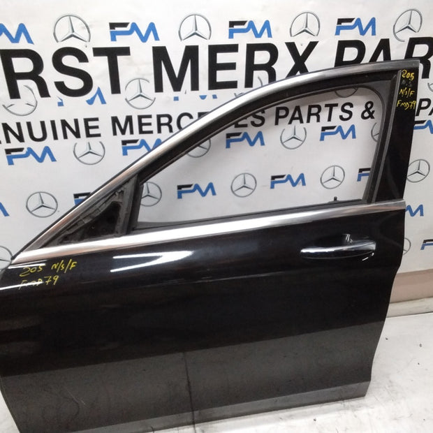 MERCEDES BENZ C-CLASS W205 PASSENGER SIDE FRONT DOOR N/S/F COMPLETE BLACK FMD79