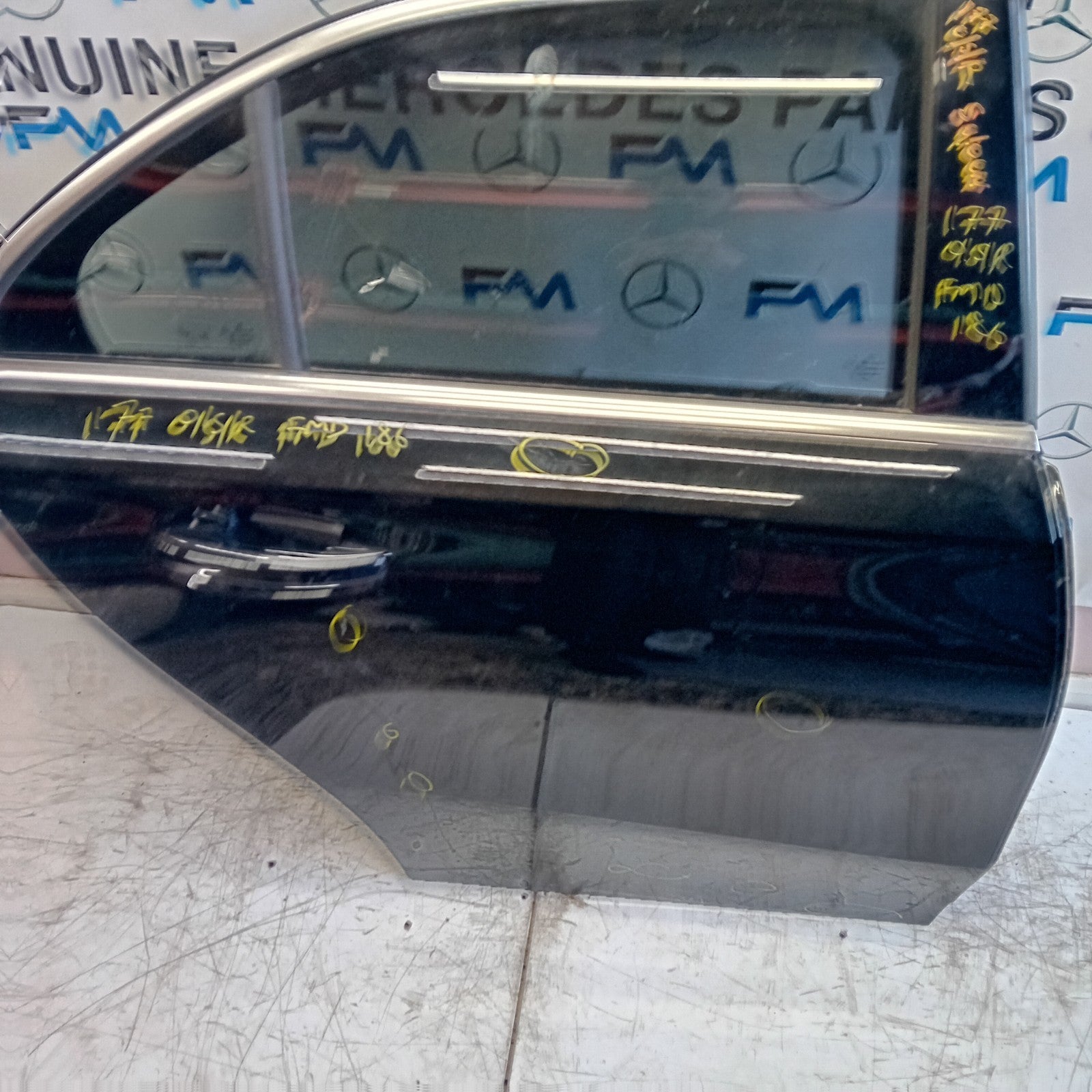 MERDEDES A-CLASS W177 SALOON DRIVER REAR DOOR NSR BLACK 2018 ON COMPLETE FMD186
