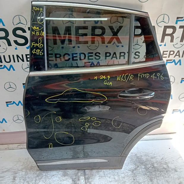 MEECEDES GLA H247 PASSENGER REAR DOOR NSR 2019 BLACK COMPLETE FMD496