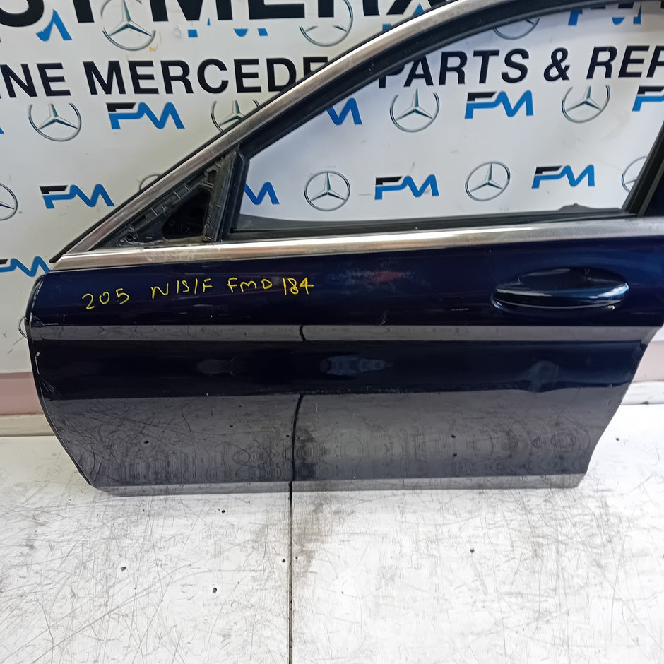 MERDEDES C-CLASS W205 DRIVER SIDE FRONT DOOR NSF BLUE 2014 ON COMPLETE FMD184