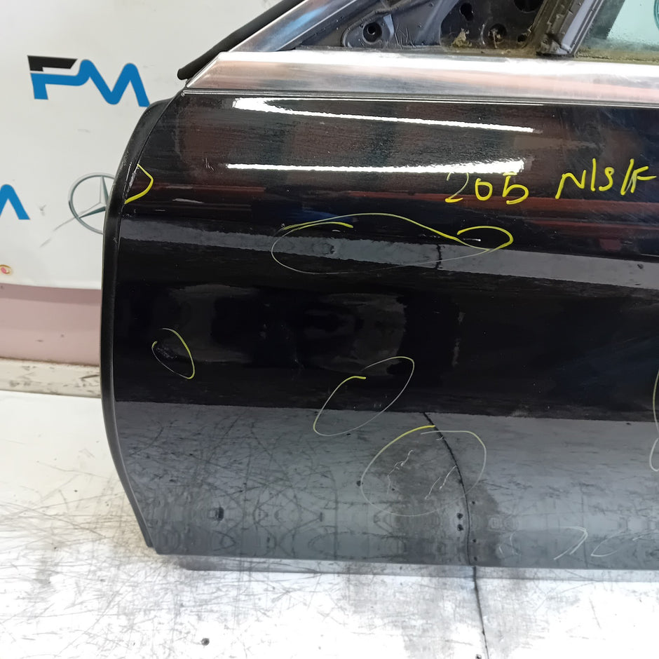 MERCEDES C-CLASS W205 PASSENGER FRONT DOOR NSF BLACK 2014 ON COMPLETE FMD467