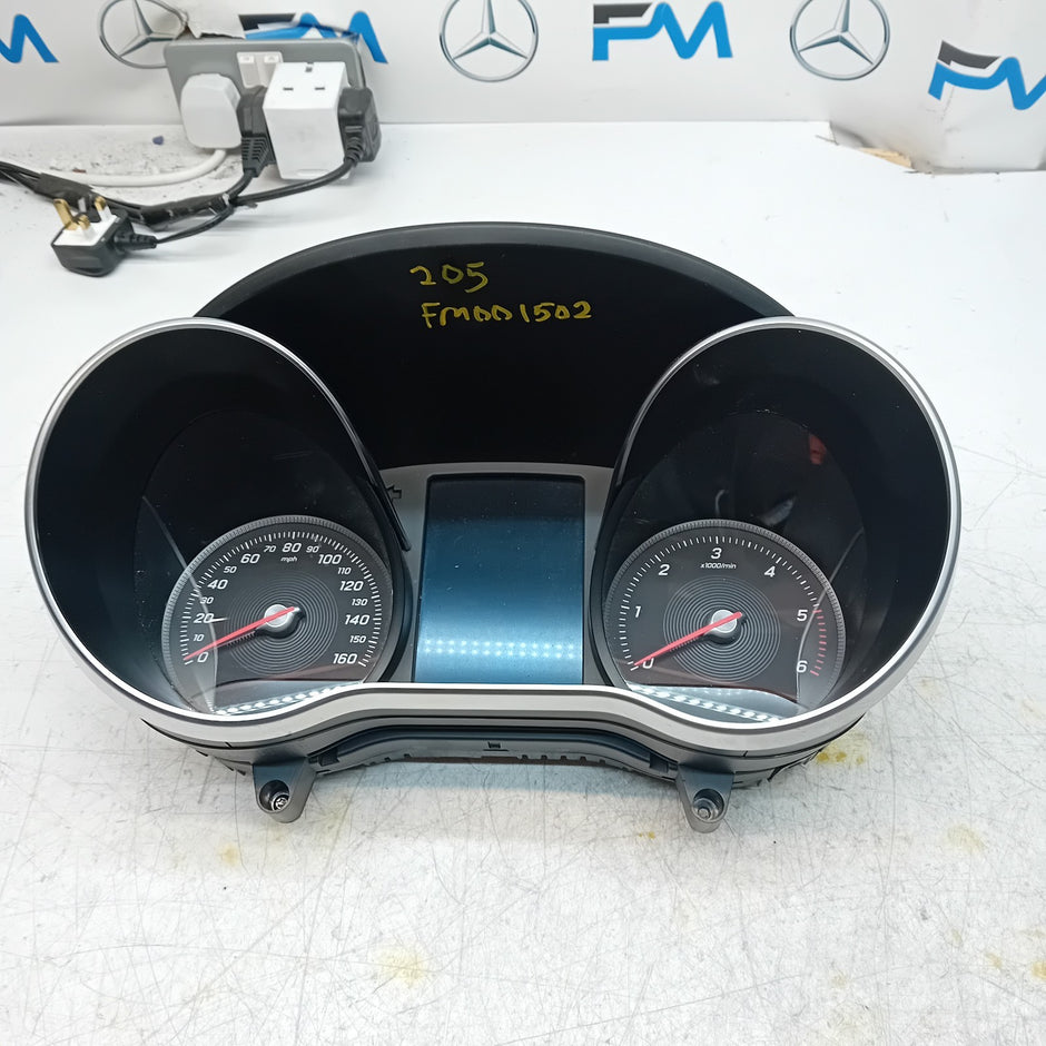 MERCEDES C-CLASS W205 SPEEDOMETER INSTRUMENT CLUSTER BLACK A2059003327 FM001502