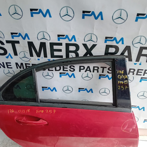 MERCEDES BENZ  A-CLASS W176 DRIVER REAR DOOR OSR RED 2012-18 COMPLETE FMD257