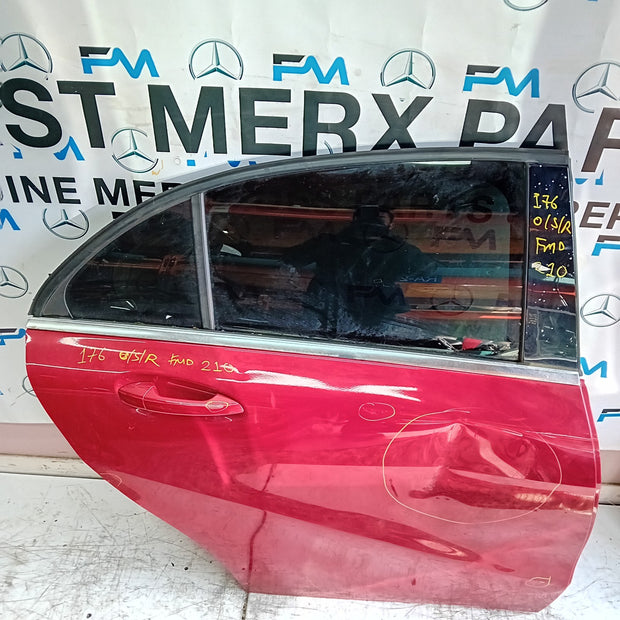 MERCEDES A-CLASS W176 DRIVER REAR DOOR OSR RED 2012- 2018 COMPLETE FMD210