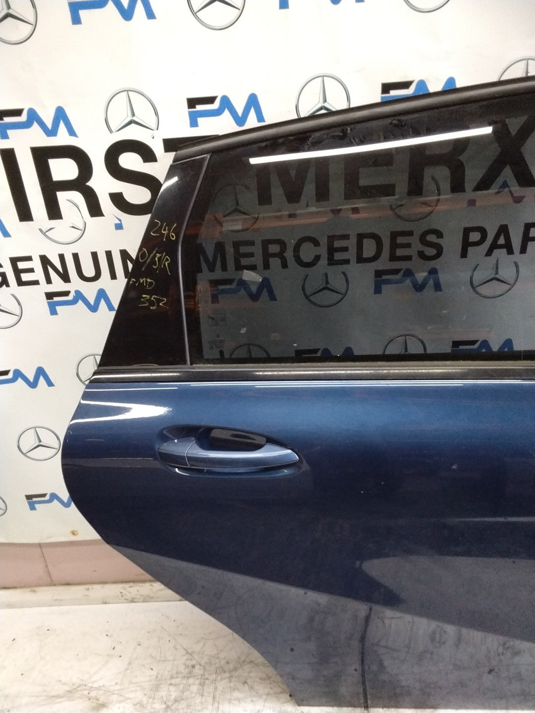 MERCEDES B-CLASS W246 DRIVER REAR DOOR OSR BLUE 2012-19 COMPLETE FMD352