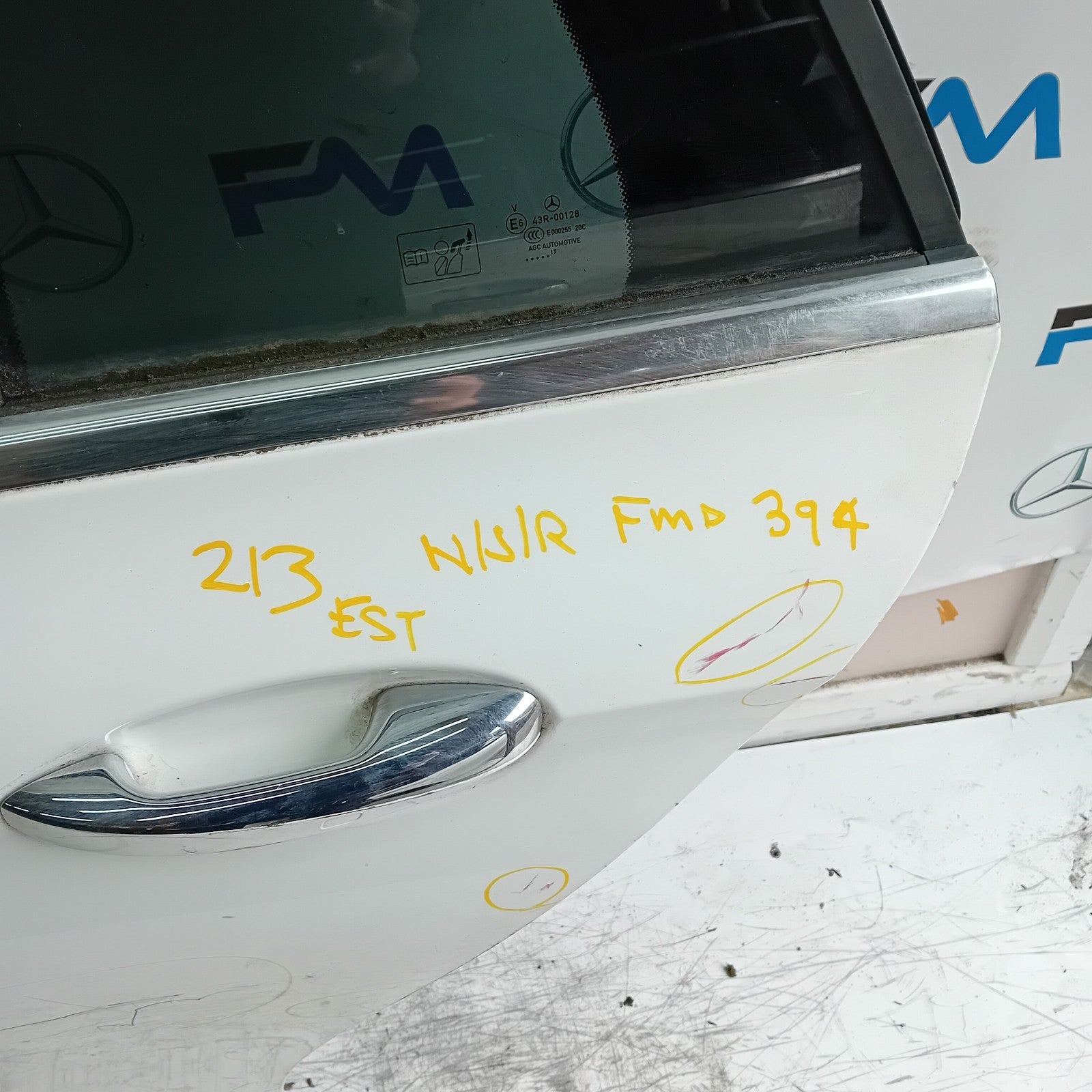 MEECEDS E-CLASS S213 EST PASSENGER REAR DOOR NSR WHITE 2016 ON  FMD394