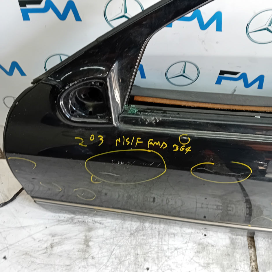 MERCEDES C-CLASS W203 SLN PASSENGER FRONT DOOR NSF 2001-14 BLACK COMPLETE FMD364