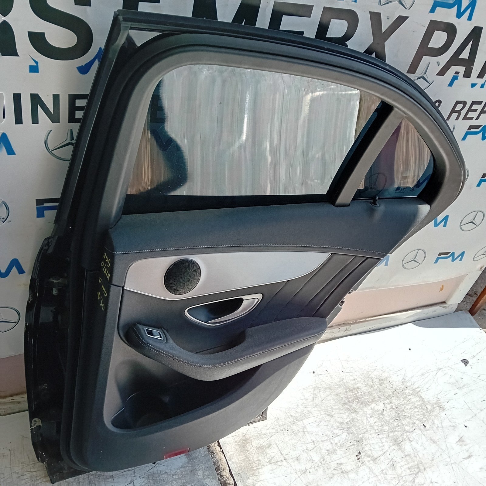 MERCEDES C-CLASS W205 DRIVER REAR DOOR OSR BLACK 2014 ON COMPLETE FMD430